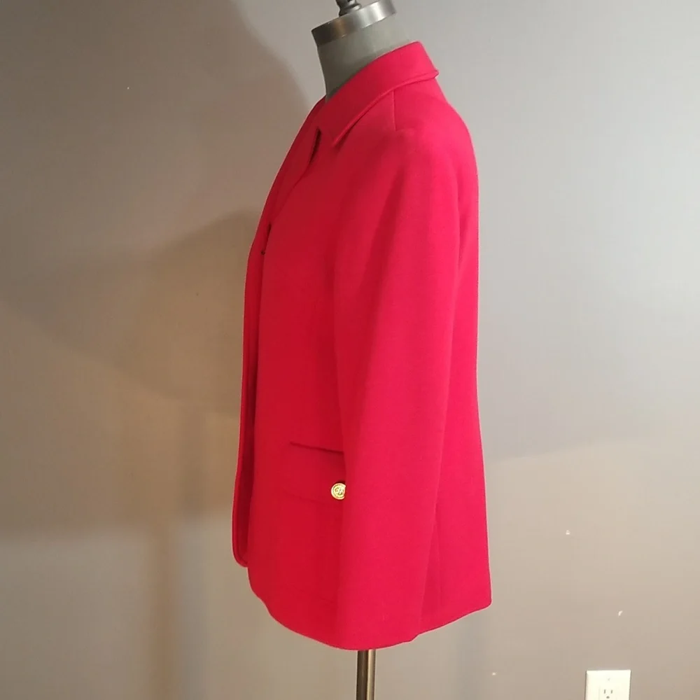 Fred Perry wool womens red blazer.  Oozing of quality.  Size 10 US fully lined - Picture 3 of 17
